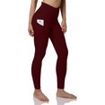 thumbnail image 4 of Naughtyhood Women Workout Out Pocket Leggings Fitness Sports Running Yoga Athletic Pants Leggings for Women Wine XL, 4 of 6