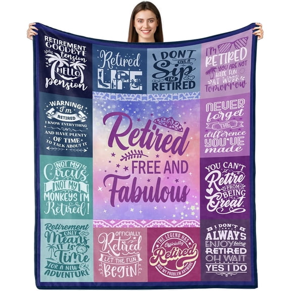Tiruiarec Retirement Gifts for Women Men 2025, Best Retirement Gifts Ideas, Happy Retirement Gifts for Women Mom Teacher Nurse Coworkers, Retirement Party Decorations Blanket 50"X40"