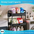 thumbnail image 6 of 4 Tier Rolling Utility Cart with Removable Drawer, Bathroom Storage Organizer with 2 Lockable Wheels, Mobile Shelving Unit for Kitchen, Office, Snack, Craft, Makeup, Baby Essentials, Black, 6 of 7