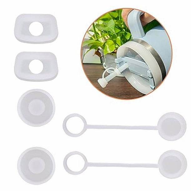 Advancent 6 unids/set tapón de taza de silicona a prueba de fugas grado alimenticio y tapón de derrame de silicona no tóxico Teteras 1.0 transparente