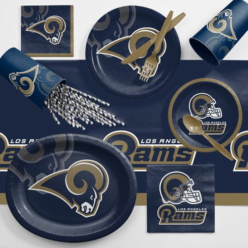 Serves 8 Creative Converting Los Angeles Rams Game Day Party Supplies Kit 