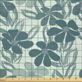 thumbnail image 2 of Ambesonne Floral Fabric by the Yard Microfiber, Pastel Colors with Leaves, 5 Yards, Pale Grey Slate Blue, 2 of 2
