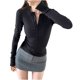 thumbnail image 2 of Sudadera de lactancia,Suéter informal de manga larga con cuello en V para mujer, jersey de poliéster suave, largo regular para uso diario, sopatenor, 2 of 7