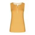thumbnail image 5 of Qertyioot Économies d'Été 2024 pour Femmes Couleur Unie Bouton Col Rond Sport pour Extérieur Haut Court Ajusté Col Rond, 5 of 5