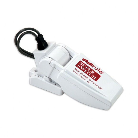 Bilge Float Switch Rule 37FA SuperSwitch 12/24/32 V blanco