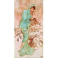 thumbnail image 2 of Mucha, Alphonse 11x18 Gold Ornate Wood Framed with Double Matting Museum Art Print Titled - Hiver, 2 of 4