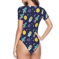 thumbnail image 4 of Naloa Astronaut Corgi Women's Short-Sleeved Onesie, One-Piece Swimsuit for Parties, dates, clubs - Medium, 4 of 9