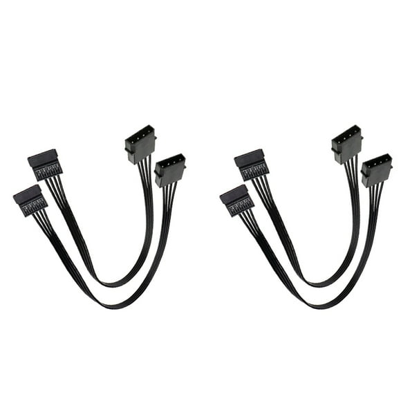 Molex IDE 4 Pin Male to 15 Pin Female SATA Converter Adapter Cable Hard Drive HDD SSD Extension Cable,4 Pack