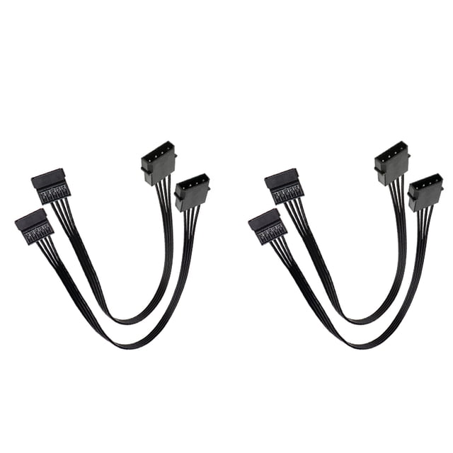 Molex IDE 4 Pin Male to 15 Pin Female SATA Converter Adapter Cable Hard Drive HDD SSD Extension Cable,4 Pack