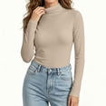 thumbnail image 4 of Jowdiw 2 Pack Women's Turtleneck Long Sleeve Tops Slim Fit Stretch Basic Layering Casual Tops Size S-XXL, 4 of 9