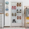 thumbnail image 3 of Simple Houseware Crystal Clear Over The Door Hanging Shoe Organizer, Large Pockets, 24 Pockets, White, 3 of 5