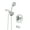 399#Chrome, variant on DUOSONG Drill-Free Stainless Steel Slide Bar Combo Rain Showerhead 7-Setting Hand, Dual Shower Head Spa System (Rough-In Valve Included) Chrome ABS Bath & Faucets Freestanding Tub Faucets