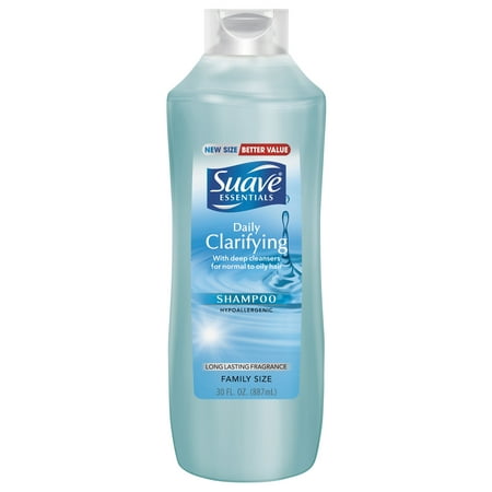 (4 Pack) Suave Essentials Daily Clarifying Shampoo, 30 (Best Shampoo To Get Straight Hair)