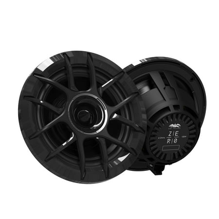 Wet Sounds ZERO Series - ZERO-6-XZ-B Black 6.5" Neodymium Powersport & Marine Speakers w/ Horn-Loaded Titanium Tweeters, Pair, Compatible with 2014+ Harley Touring