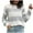 Gray, variant on TFEOQRY Pullover Sweater for Women Casual Striped Knitwear Long Sleeved Round Neck Sweater Top Blue