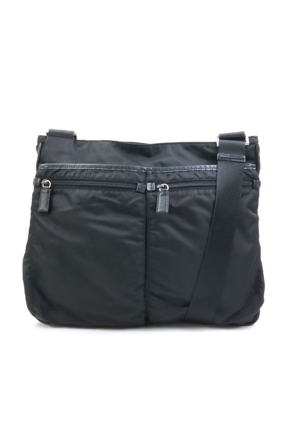 Pre-Owned Prada PRADA Shoulder Bag Nylon Black Silver Men's e60652a