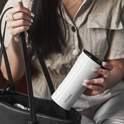 Sttoke Leakproof Ceramic Reusable Coffee Cup 16 oz - Angel White