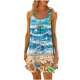 thumbnail image 2 of Aimik Women's Scoop Neck Beach Spaghetti Strap Dress Summer Bohemian Style Loose Mini Dress Lightweight Soft Slip Dress, 2 of 6