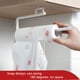 thumbnail image 5 of Inteprter Soporte de papel de cocina, estante organizador autoadhesivo de montaje en pared de plástico, estante de pañuelos móvil de 180 Organizadores de utensilios de cocina Blanco, 5 of 6