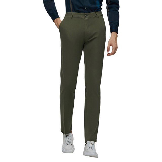 XDZJLR Mens Casual Pants Solid Colour Draped Style Micro Stretch Large Size Straight Trousers