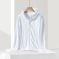 thumbnail image 4 of GaThRRgYP Women's Summer Sun Shield Coat for Outdoor Work,Woman Casual Solid Sports Hooded Long Sleeve Zipper Sun-proof High Elastic White XXL, 4 of 6