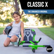 EzyRoller: Classic X - Green - Ride-On Scooter, Cambering Motion, Pedal Free Cart, Hand Brakes, Extendable Frame, 154lb Capacity, Kids Ages 4+