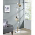thumbnail image 2 of CoSoTower Metal Whtie and Oak Standing Coat Rack, 2 of 6