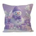 thumbnail image 2 of Almohada de Navidad con Palomas Y Diseños Morados Lino Suave Lavable para Sofá Cama Regalo de Decoración de Vacaciones, 2 of 5