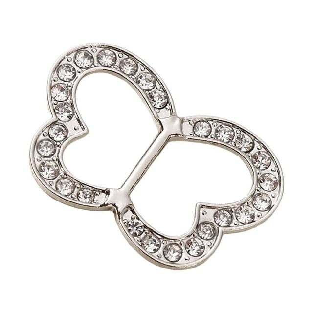 Hebilla de diamantes de imitación, elegante artesanía, deslizador de cinta nupcial para ropa, cinta para mujer Mariposa Argenta