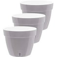 thumbnail image 2 of DecoPots - 3 Pack - 7.9 Inch - Self Watering Planter - Modern Flower Pot with Water Level Indicator - 6.3" Tall - for All House Plants, Flowers, Herbs Diameter 7.9", Shade - White, 2 of 2