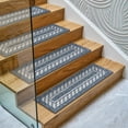 thumbnail image 2 of Ottomanson Non-Slip Rubberback Modern Bordered 8.5" x 26" Indoor Stair Treads, 7 Pack, Navy, 2 of 10