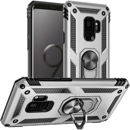 for Samsung Galaxy S9 Case, Galaxy S9 Case, [Military Grade 16ft. Drop Tested] Ring Shockproof Protective Phone Case for Samsung Galaxy S9,Silver