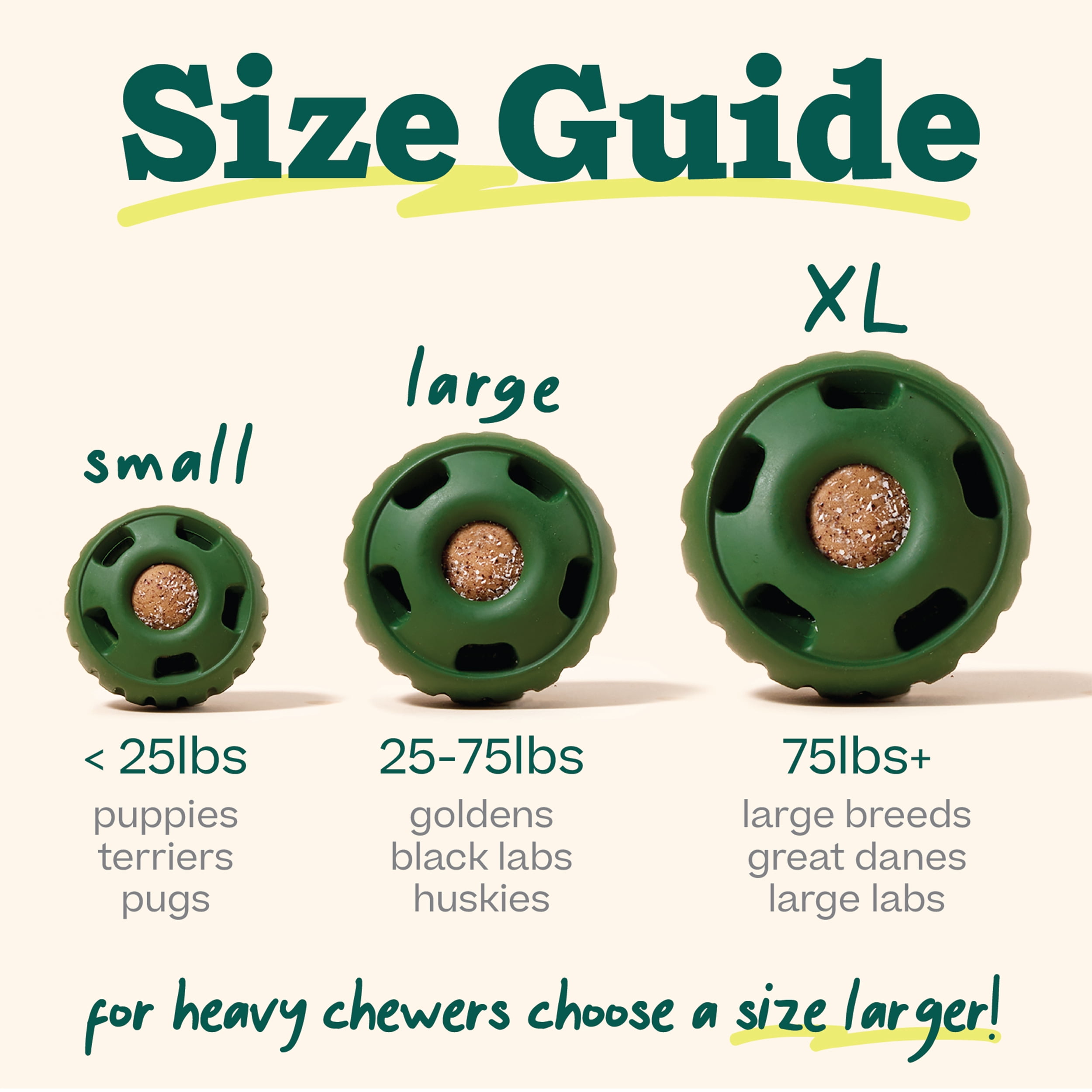 Woof The Pupsicle Treat Dispensing Dog Toy, Forest Green, Large