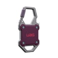 thumbnail image 4 of UAG AirTag Case 1st/2nd Gen with Built-in Bottle Opener - Hard Shell Lock Case AirTag Holder Durable Locking Carabiner for Keys, Luggage & Bags, Monarch Deep Purple Synth, 4 of 5