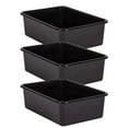 thumbnail image 1 of Bac de Rangement en Plastique, Noir - Grand - Lot de 3, 1 of 1
