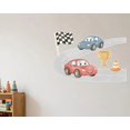 Race Cars Wall Decal 12 x 12 Inch - Red Blue Race Cars Track Vinyl ...