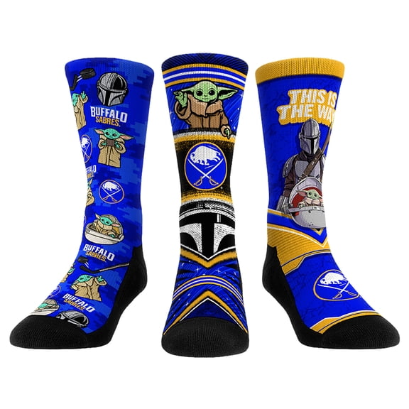 Unisex Rock Em Socks Buffalo Sabres The Mandalorian 3-Pack Crew Socks
