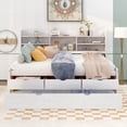 thumbnail image 2 of Full Size Wooden Storage Bed with Built-in Bookshelves and Trundle,White for Bedroom, 2 of 16