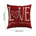 thumbnail image 3 of Moocorvic Valentine's Day Pillow Covers With Stripes Red Love Heart, Decorative Outdoor Cushion Case for Sofa Couch Farmhouse Holiday Anniversary Wedding Decoration, 3 of 7