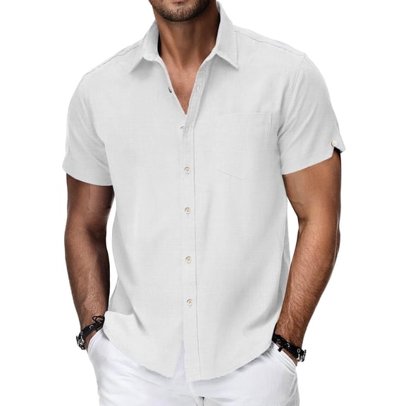 Kaemgyyd Mens Hawaiian Shirts Breathable Short Sleeve Button Down Shirts Summer Vacation Beach Shirts with Pocket