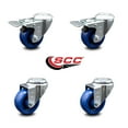 thumbnail image 2 of 3 Inch Solid Polyurethane Swivel Bolt Hole Caster Set with 2 Total Lock Brake, 2 of 2