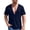 Navy, variant on Deep V Neck Tees for Men Waffle Ribbed Knit Loose Fit Lightweight Flex Shirts Summer Casual Gym Workout Daily Comfort Soft Tops