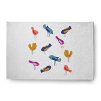 Simply Daisy 4' x 6' Teal Tweets Spring Chenille Indoor/Outdoor Rug