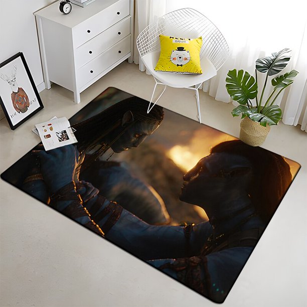 Hermosa alfombra de pintura de película Avatar para sala de estar, área grande, decoración suave negra para el hogar, Picnic bohemio1780x120cm (31x47 pulgadas)80x120cm (31x47 pulgadas) zhangyuxiang unisex
