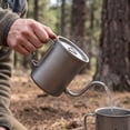thumbnail image 2 of Titanium Camping Kettle, 420ml Pour Over Coffee Tea Boiler, 2 of 10