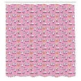 thumbnail image 3 of Ambesonne Panda Shower Curtain, Fluffy Animals Playing Around, 69"Wx84"L, Pink Multicolor, 3 of 5