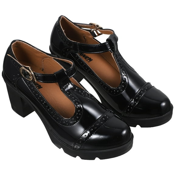 Hemoton 1 Pair of Round High-heeled Shoes Waterproof High Heels Women Shoes