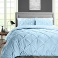 thumbnail image 1 of Dee's Collection Oversized Queen Size 3 Psc Microfiber Duvet Cover Pinch -Light Blue, 1 of 6