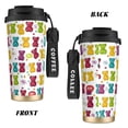 thumbnail image 2 of Stainless Steel Coffee Cup 7.7×2.6×3.5in Tapered Design Nylon Woven Wrist Strap Portable Durable Cup Bottom With Non-Slip Sticker Colorful Gummy Bears Candies Jelly Sweets, 2 of 8