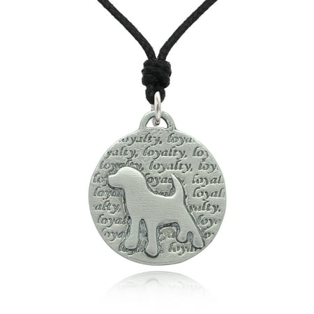 New Loyalty Dog Mans Best Friend Silver Pewter Charm Necklace Pendant Jewelry With Cotton